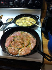 Making Pepper Chicken and Morel Cream Sauce